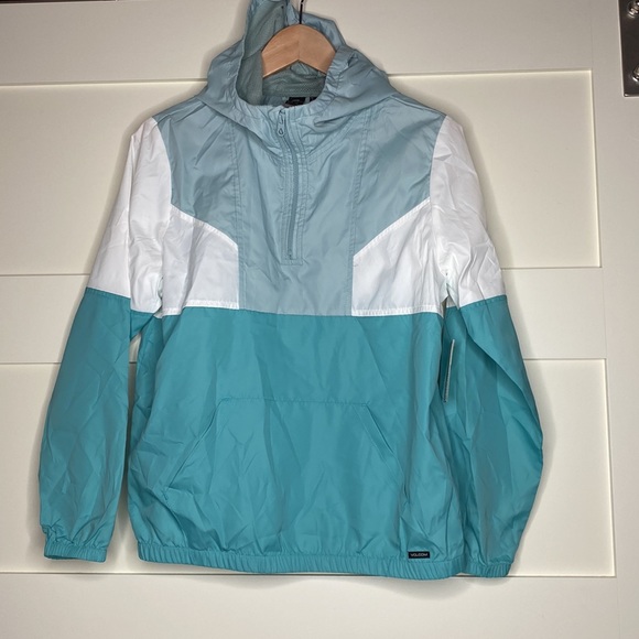 NWT Volcom Girls Juniors Colorblock Water Resistant Windbreaker Spring Jacket - Picture 4 of 7